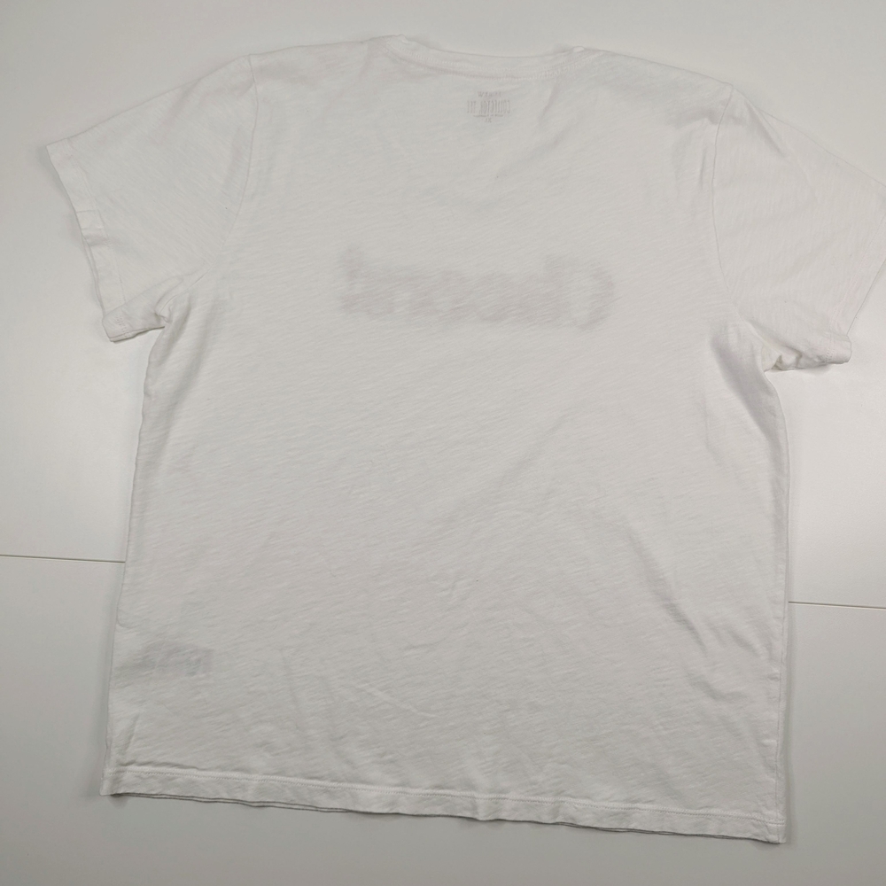 J. Crew Factory White Tee with Gold 'Cheers!' Print Women's XL - Picture 5 of 11
